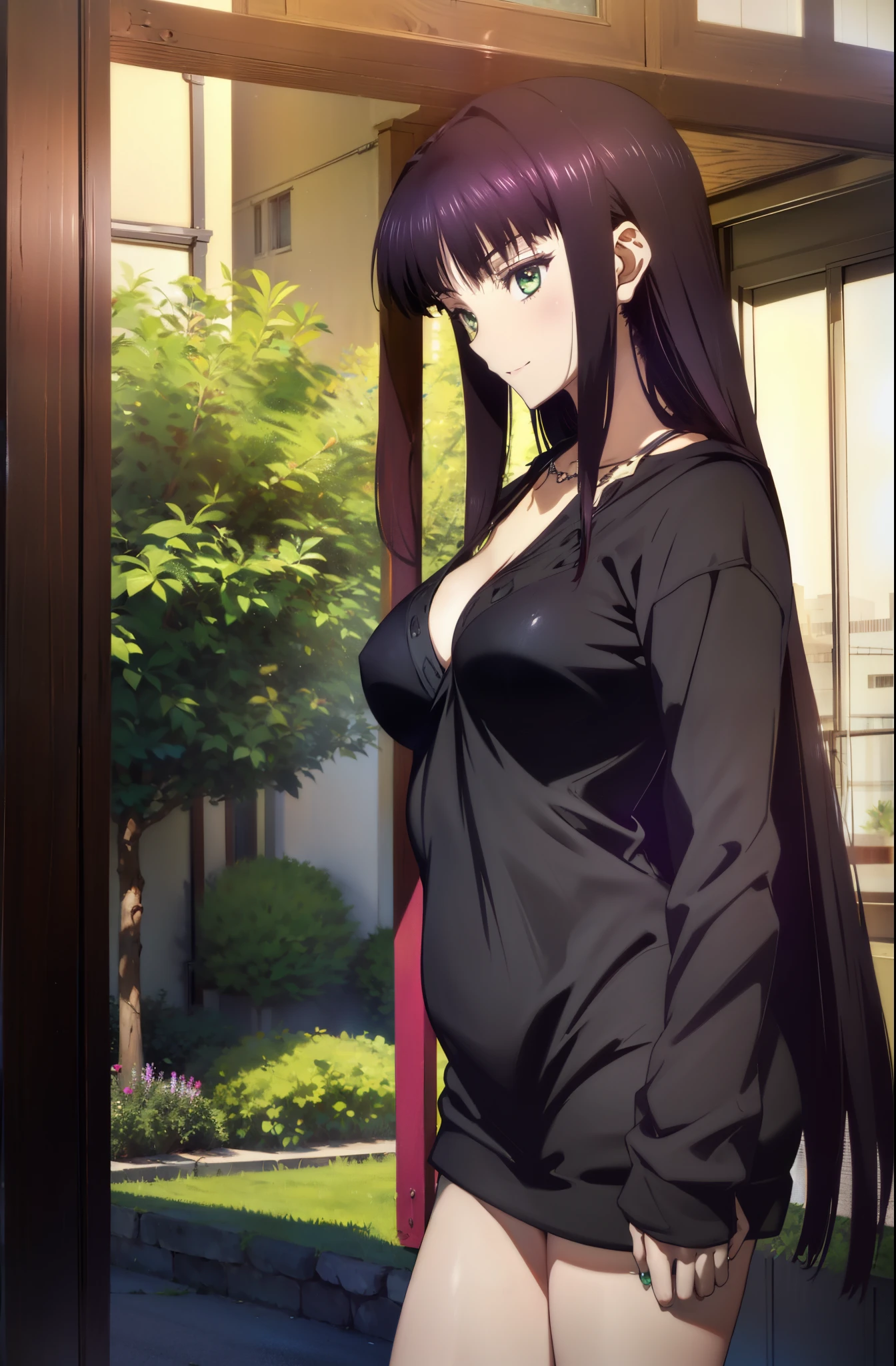 UHD,hiquality,Connect ticker and 8K, hight resolution,Very detailed CG, High quality shadows, Detail Beautiful delicate face, Detail Beautiful delicate eyes,BREAK(Highly detailed 8k wallpapers),(Highly detailed CG 8K wallpaper),Makima (chain saw man),Sukasaha (Fate/grand order),Shimohira Reihua ,Hi-Res,Very delicate and beautiful CG illustration,top-quality,beautiful thigh,big breasts thin waist,(((masutepiece))), (((Best Quality))),8K,32K,​masterpiece,beautiful alluring anime woman,ultra-definition,ultra-detailliert,hight resolution,a hyperrealistic schoolgirl,masuter piece, Best Quality, High quality, High Definition, high quality texture, high quality shadow, high detailing,finely detail,A  girl,1girl in,High school oio,Only one person,Alone,One Person,taki,Mature atmosphere,Leg length,neat and long legs,8 Head Body,stature:171cm,Mature girls,Reddish-purple hair,Reddish-purple hair,Purple hair,cassis colored hair,silky and smooth hair,Colorful hair,Straight hair,Smile,Cool Beauty,Beautuful Women,Neat face, Beautiful realism,Seductive look,Bewitching look,serene expressions,beautiful hairl,She wears a necklace around her neck,Necklace,bead necklace,magatama accessories,A slight smil,Colorful eyes,green colored eyes,Jade-colored eyes,beautidful eyes,Bright eye,Delicat eyes,Eyes Like Gems,Jade Eyes,Hanging eyes,(Green eyes:1.5),Seductive face,Watching the viewer,Model photo,simple background,Black hair, longeyelashes, lightsmile, Reddish-purple hair, cassis colored hair, Hairpin, lightsmile, Seductive smile, Jade-colored eyes, PUPILS SPARKLING, Hanging eyes, multicolored eyes, anime style, Hyperrealism, Realism, anime, 8k, super detail, ccurate, best quality, 16k, anatomically correct, ccurate, UHD, 16k, highres, best quality,parka,Plain clothe,((Black Lowrise Skinny Long Jeans)),hooded sweatshirt,((Sweatshirt)),stroll,Building Street,Sunlight,blue-sky,stroll,Bustling street,during daytime,Walking,takeout,Out,