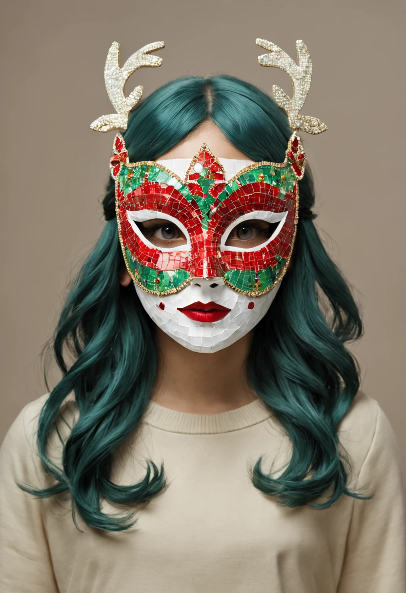 Mosaic Christmas Mask,one-girl