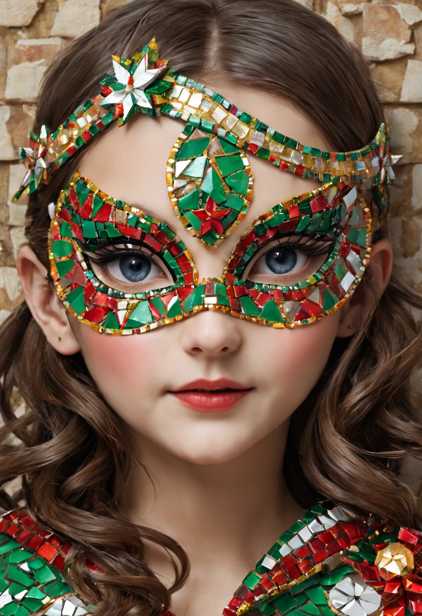 Mosaic Christmas Mask,one-girl