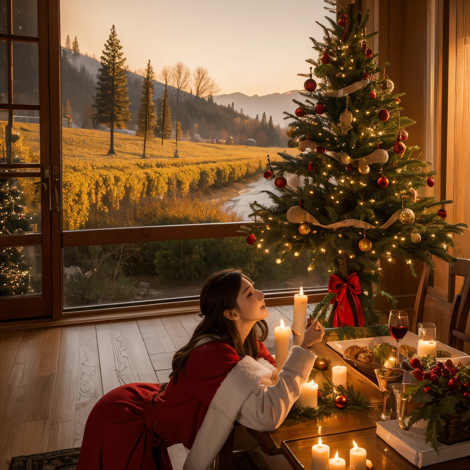 Oil painting Christmas atmosphere pictures