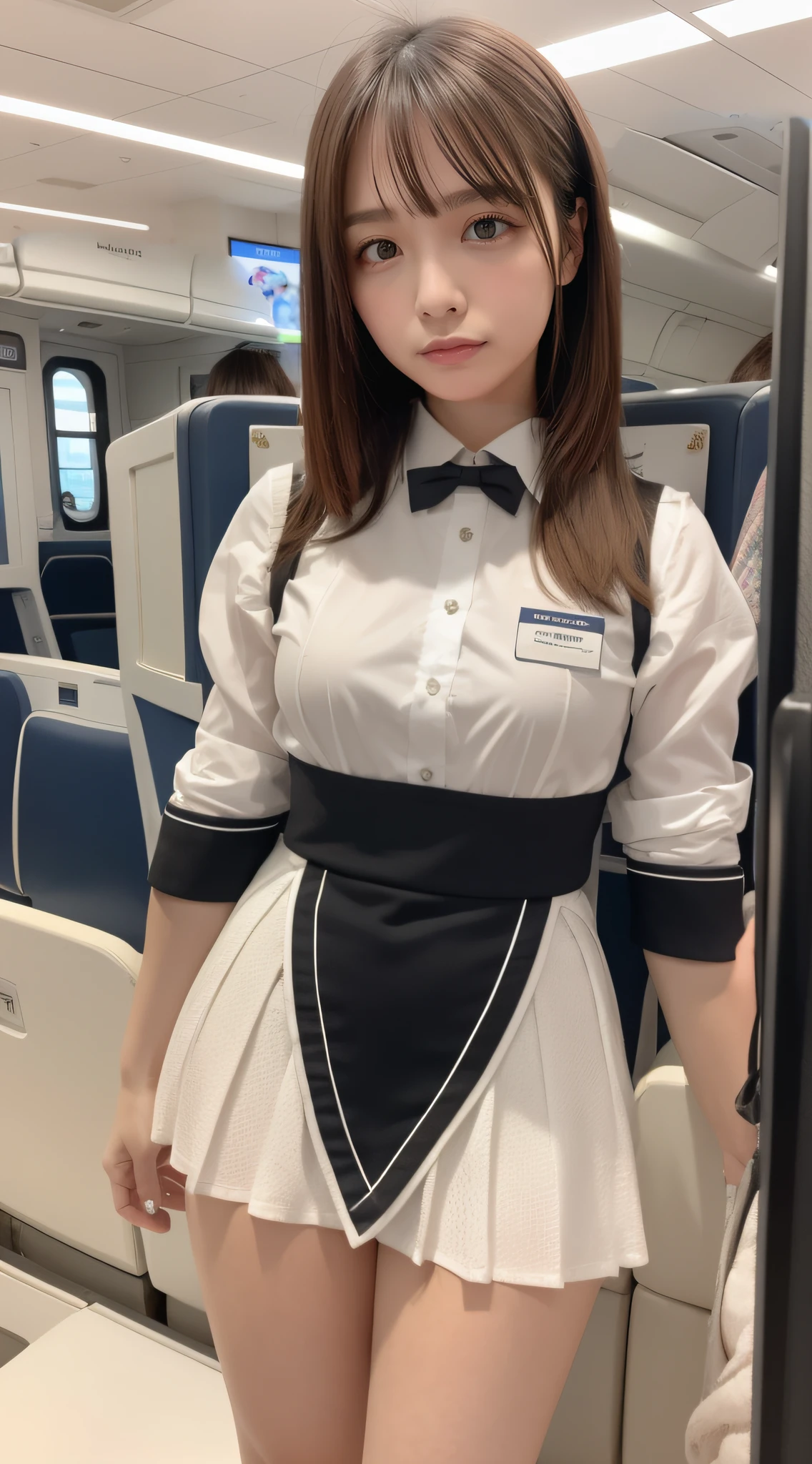 cabin attendant , Mini skirt