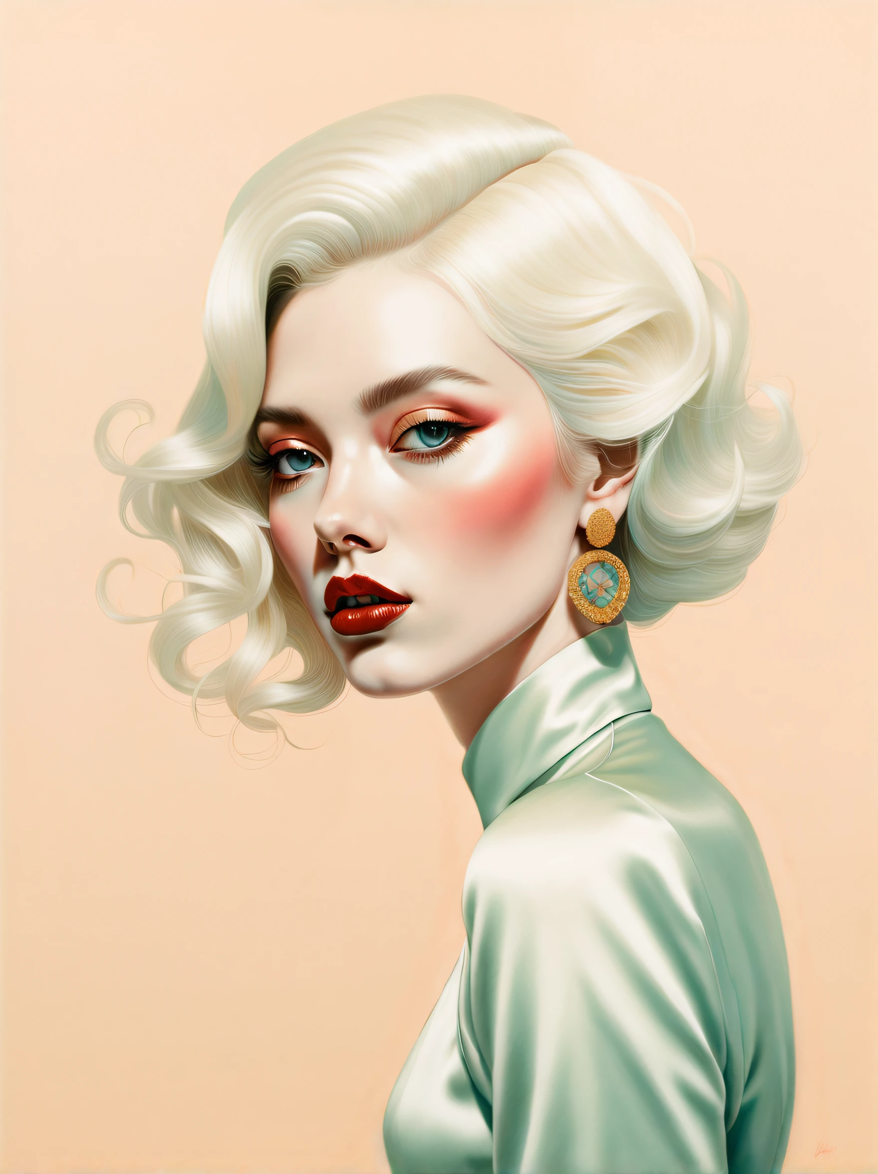 chiaroscuro technique on illustration of an elegant , retro and vintage ,silky eerie, matte painting, by Hannah Dale, by Harumi Hironaka, extremely soft colors, vibrant, pastel, highly detailed, digital artwork, high contrast, dramatic, refined, tonal, golden ratio