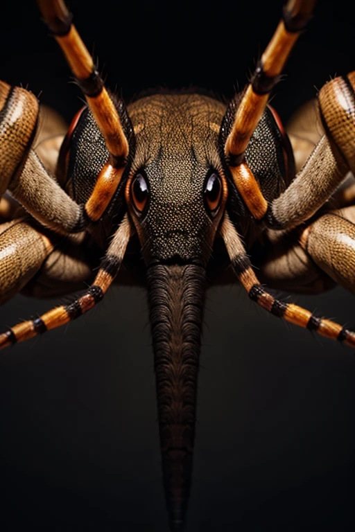 elephant spider hybrid, eight legs, eight eyes