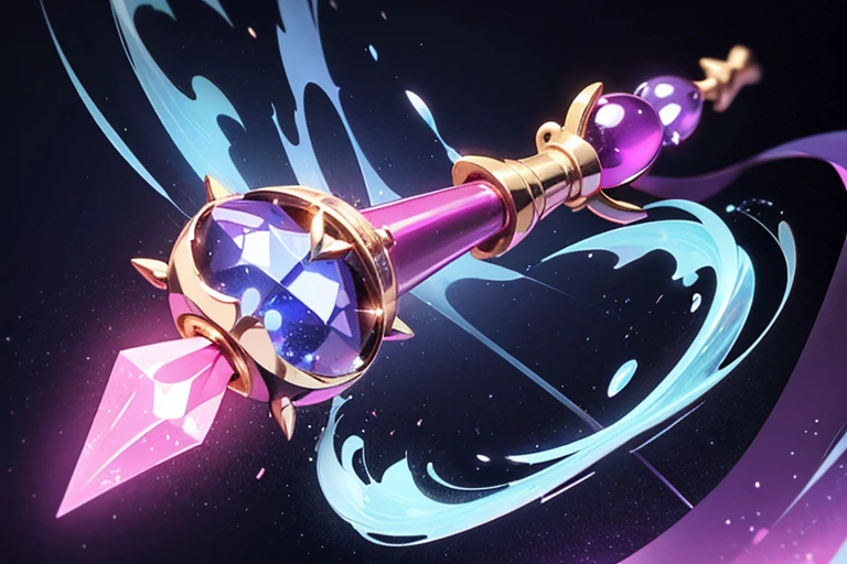 A magic wand with a jewel on the tip　Only the cane is floating