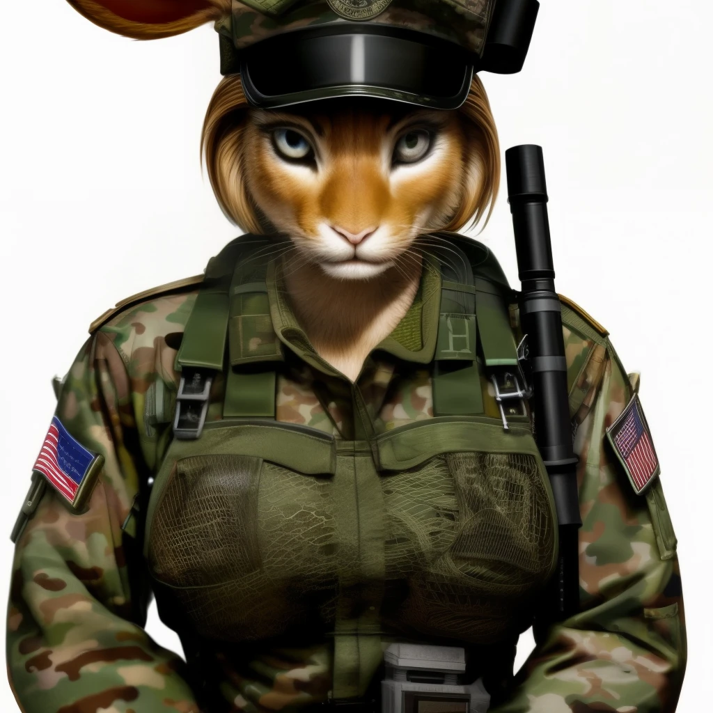 Rabbit, military vests, female