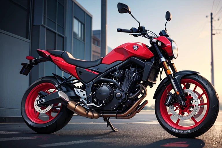 A motorcycle that lights up in blue and red　There is an afterglow