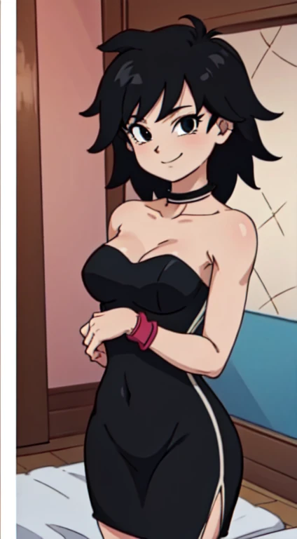 A Busty Goth Barbarian with green eyes and Piercings (NSFW)