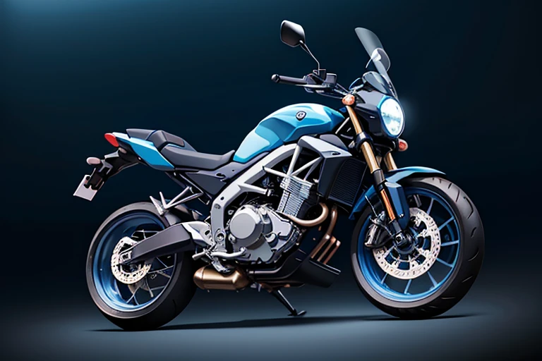A motorcycle that emits blue light and runs like an afterimage