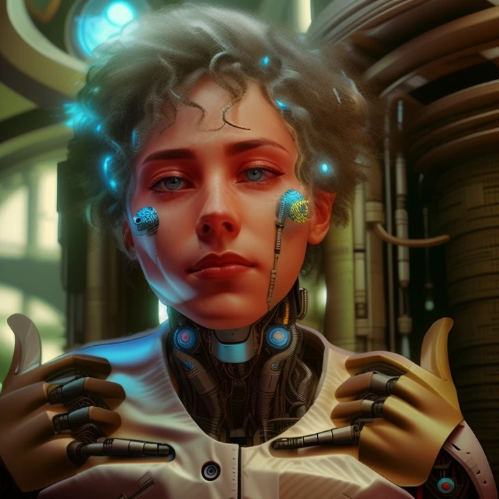 a robotic eye , a cool robotic arm