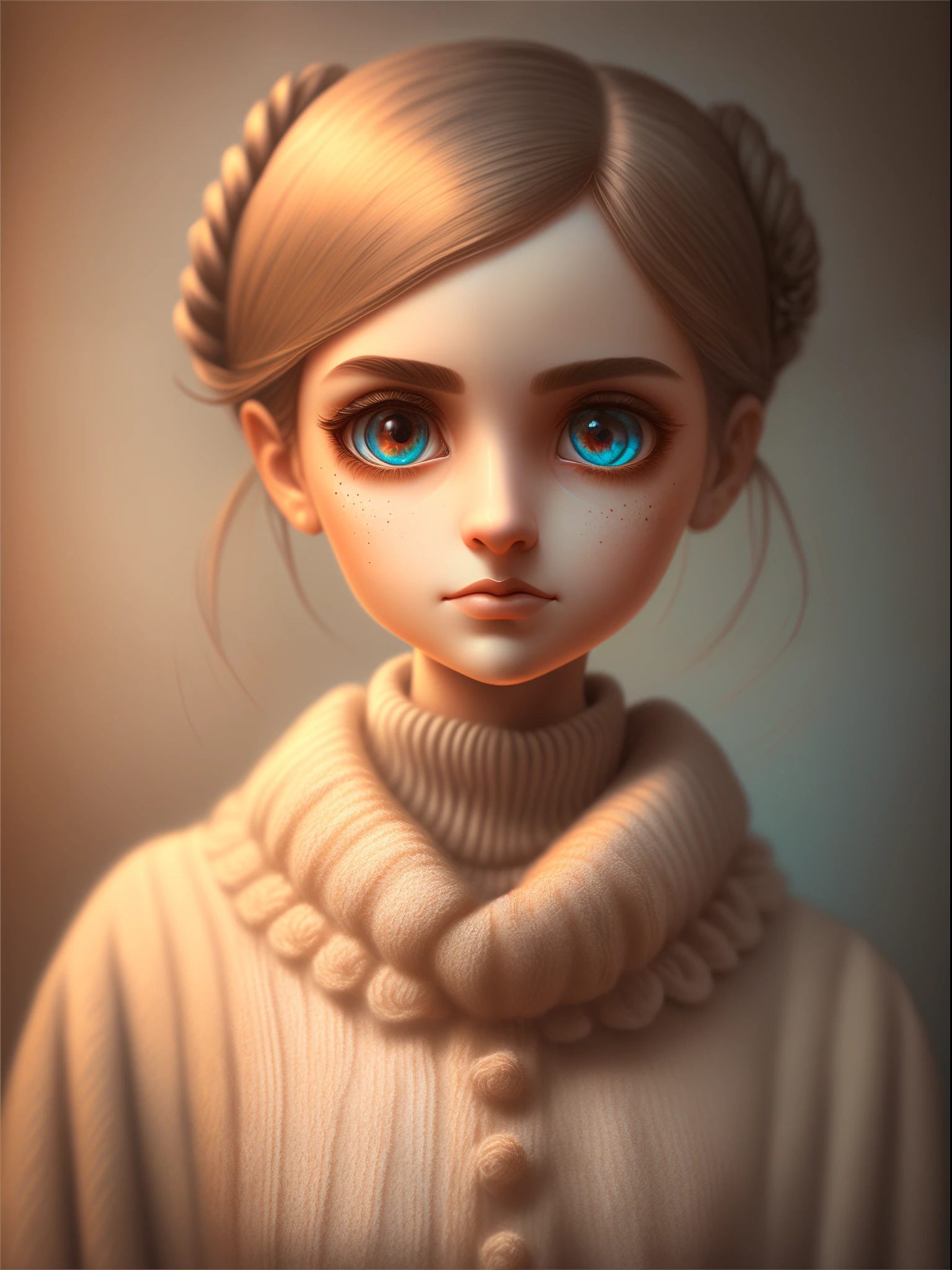 ((retrato: 1girl))expresion enfado, estilo pixar, Somber, Negativo, torcido, weird, (ojos superdetallados grandes, Children's doll eyes), maquillaje en la cara,pechos erecos (((desnuda))),emma watson, Pero Tim Burton