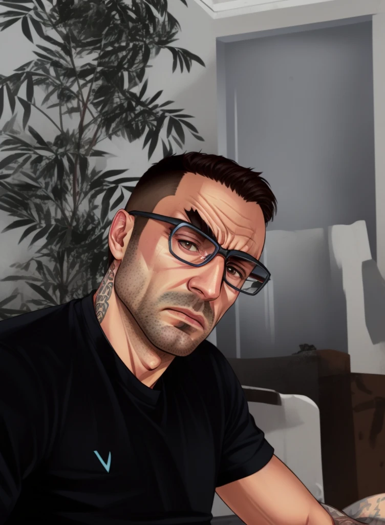 um retrato estilo gtav, left the characteristics of the face photo, fundo praiana