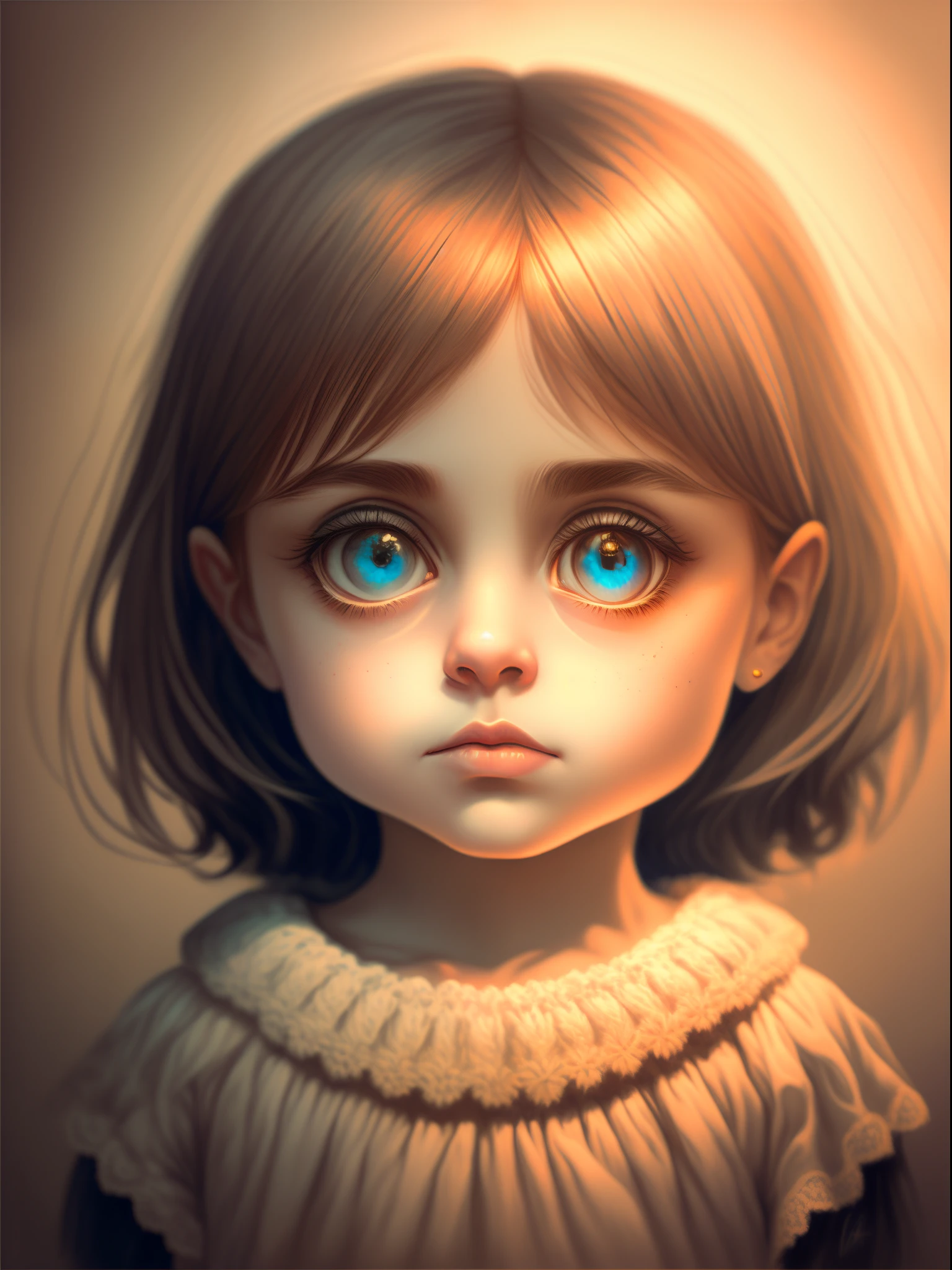 (Best quality at best,4K,A high resolution,tmasterpiece:1.2),ultra - detailed,(actual,realistically,realistically:1.37),middling:pixar-style, Melancholic, (big eyes bust)), This painting has a Tim Burton-esque feel to it, (Uniformity, tmasterpiece, high high quality), girl and sadness, Exquisite details highlight her beauty, intense atmosphere, pastelcolor, gentlesoftlighting.
