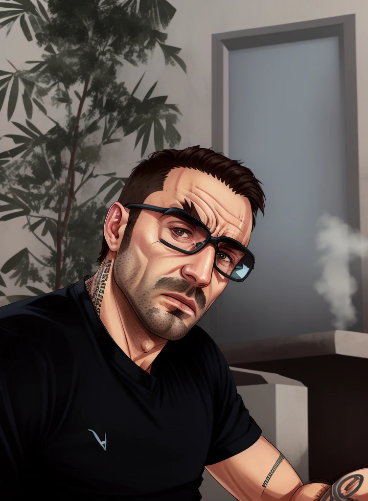 um retrato estilo gtav, leaving facial features younger, fundo praiana,