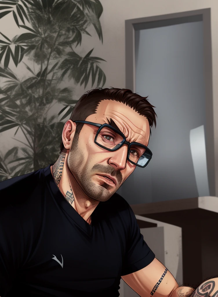 um retrato estilo gtav, leaving facial features younger, fundo praiana,