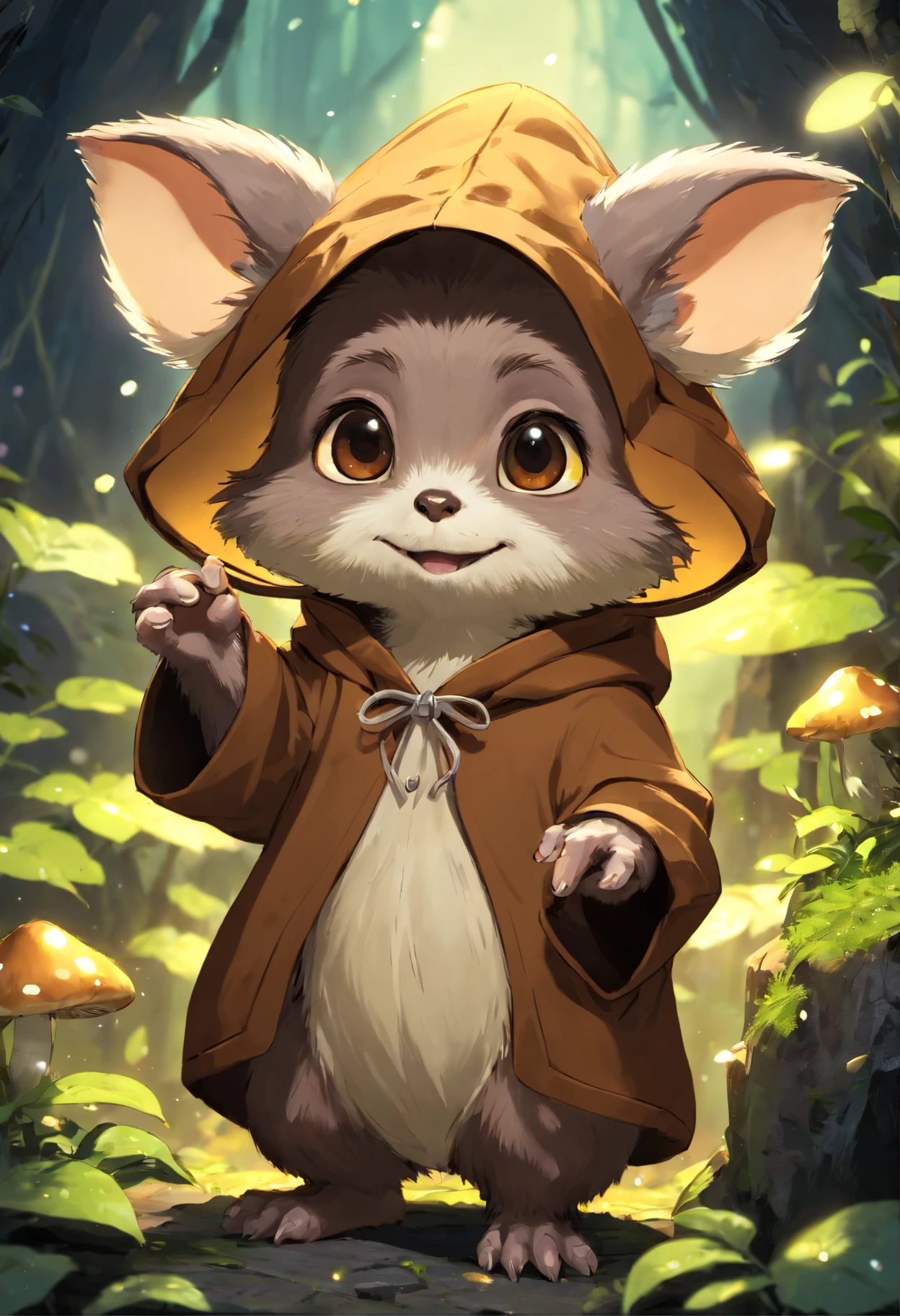 In the cave,Small male goblins look like gophers, with small ears and a funny face, dressed in a New Year's cap.., , 真实感, Realism, Close up of cute tiny fireflies around a huge oak tree, in the foreground collects bells, the buds glow, illuminate the bush, a detailed painting, cgsociety, Detailed painting, artstation hd, high detail, cgsociety, photo realism, Concept art, artstation hd, official arts, bokeh ,(CBZBB:1.25),trending artstation, Digital Art, Detailed, Realistic, humanoid, character, tiny, Cinematic shot, cinematic portrait of a gopher ,gremlin, gopher-like, bright silver and brown, short tail, small ears, covered with silver fur, Dressed, in a brown rag raincoat, collects glowing mushrooms, Best Quality, Masterpiece, in style of dark fantasy art, gremlin, gopher-like, dark fantasy style, Fairytale style, fantasy style. ,真实感, Realism, Cute alien creatures,Tiny creatures, (CBZBB:1.25), ((gremlin),Zhkute, Small, baby, Beautiful, Fantasy art, deviant art, trending artstation, Digital Art, Detailed, Realistic, humanoid, character, tiny, Cinematic shot, cinematic portrait of a mole gremlin, cute character, looks like a gremlin, large ears, elongated nose,,,, five toes, huge acorn in paws, 真实感, Realism, tmasterpiece, Brad Jongsan walks in the jungle (Night of the Fireflies), (higly detailed: 1 1), rough face, natural skin, hiquality, NSFW, pretty eyes, (Detailed face and eyes), (s face: 1 2), tumult, Complementary, real-photo, ........PSD, Lightweight Film Photography, sharp-focus, contrast lighting, Detail Skin, high resolution 8k, Crazy detailing, Realistic, professional photo of a, 8K UHD, dslr, soft light, hiquality, film grains, Fujifilm XT3.