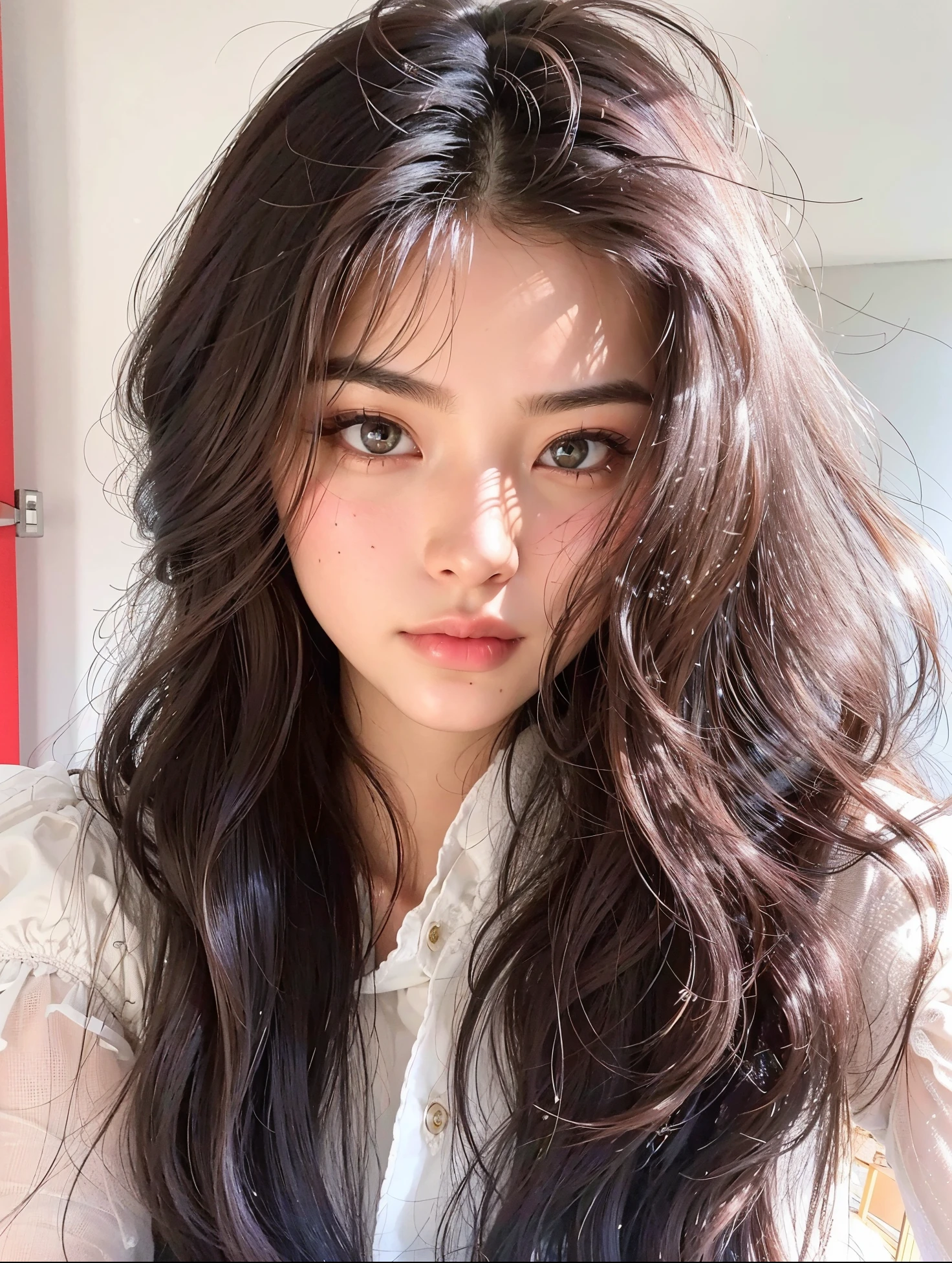 um close up de uma mulher usando um top marrom, Beautiful Asian girl, rosto sexy com maquiagem completa, 18 anos, asian features, Asian girl, Beautiful Asian woman, an Asian woman, asian beautiful face, clear lips and high quality, Asian face, Modelo do Instagram, Rosto Extremamente Bonito, Asian women, 1 6 anos, Cara Sexy, beautiful aesthetic face