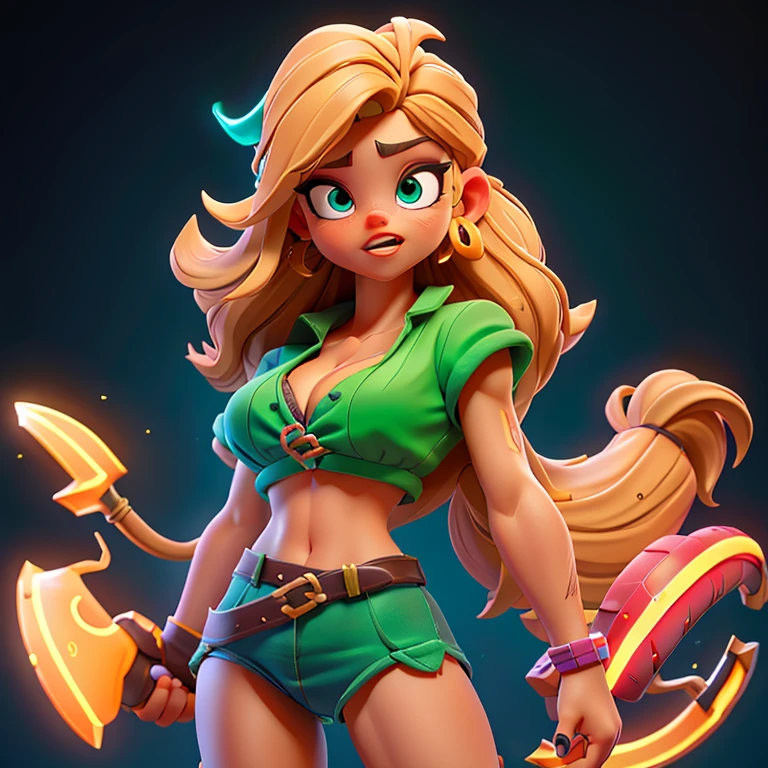 lascivo (Sara Hyland), olhos amendoados, heterocromia iridis, sobrancelhas grossas, bochechas coradas, pose provocativa, verde neon, Fivelas, calor, emissivo, retro arcade, Video game, manche, foco nítido, cabelos pretos, cabelos expressivos, florescer, Backlighting, 8k, alta qualidade, Detalhes altos, Altas, nua, tetas, mamilos