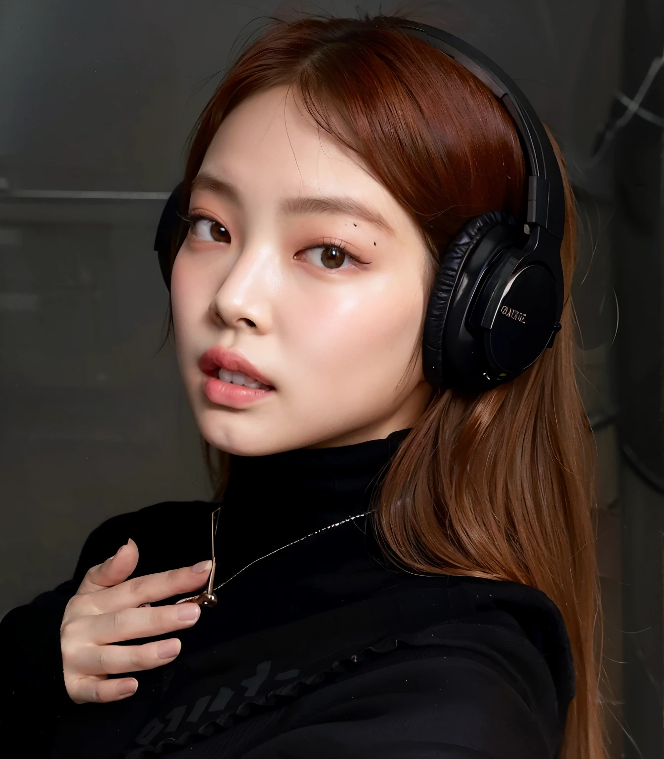 tem uma mulher com fones de ouvido e blusa preta, com fones de ouvido, com fones de ouvido, usando fones de ouvido pretos, Jennie Blackpink, jossi do blackpink, Retrato de Jossi do Blackpink, Ulzzang, menina coreana, Usando fones de ouvido, Heonhwa Choe, Jaeyeon Nam, Casa Yunjoo, Jinyoung Canela, Mulher sul-coreana bonita, Parque Roseanne do Blackpink