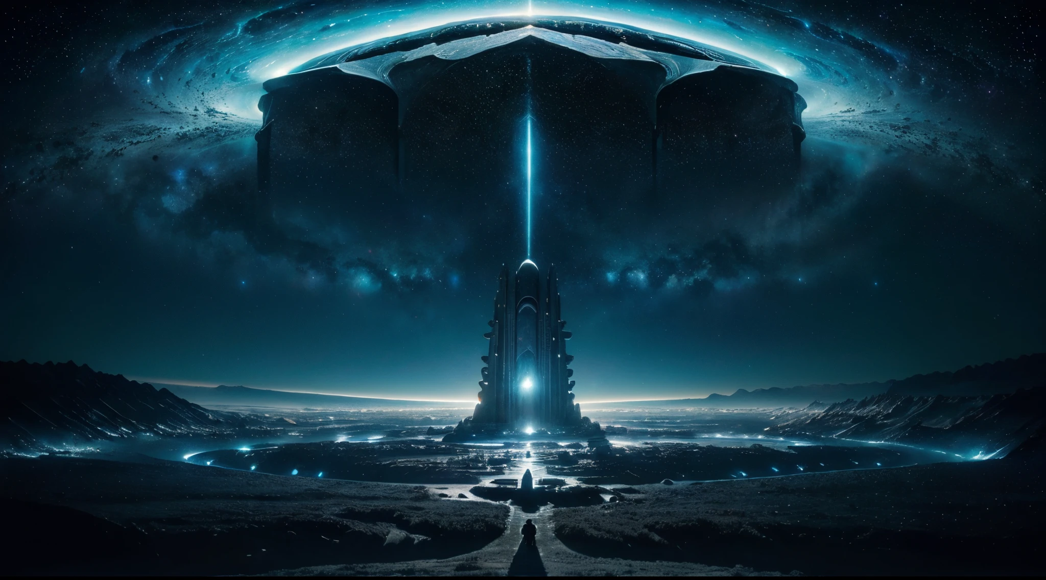 (magnificent space image scene,breathtaking space view,beautiful cosmic landscape,awe-inspiring celestial scenery,mesmerizing galactic panorama),(heavenly body,celestial objects,astronomical wonders,stunning celestial bodies,majestic cosmic entities),(interstellar,space travel,far reaches of the universe,journey through the cosmos,exploring the unknown),(huge star gates,giant celestial portals,vast gateways to the stars,enormous cosmic doorways,massive interstellar passages),((huge starship),(gigantic spacecraft,massive intergalactic vessel,vast starbound vessel,enormous stellar transport),(spaceship,interstellar vehicle,cruising among the stars,flying through the galaxies,traversing cosmic distances)),(shining starry sky,brilliant celestial backdrop,glowing astral canopy,radiant stardust-filled heavens,luminous star-filled expanse),(fisheyelens,wide-angle perspective,a panoramic view,expansive visual angle,immersive fisheye lens),(8K,high-resolution,ultra-detailed imagery,crystal clear visuals,unparalleled image clarity),(super-fine,exquisite detailing,incredible precision,mind-blowing intricacy,unbelievable attention to detail),(high quality,exceptional craftsmanship,top-notch artistry,impeccable workmanship,flawless execution)