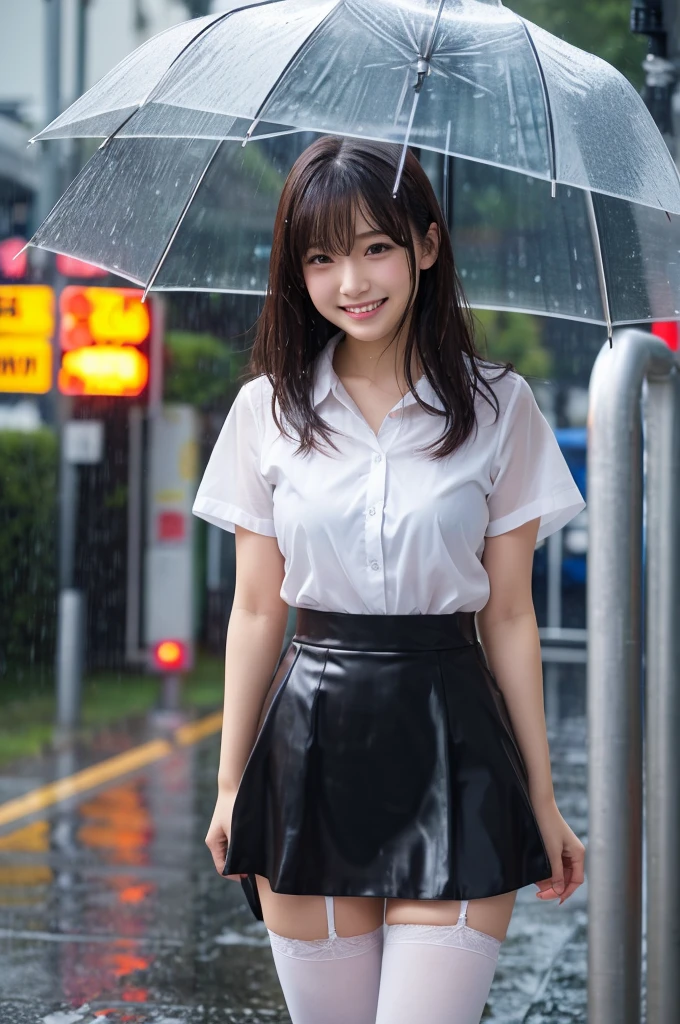 Petite girl ,White teeth,Delighted,being thin,((legs are thin)),light skinned,a small face,Large black eyes,sockes,Bus stop,((Wet in the rain)),((full bodyesbian)),((very Bigger breasts)),((Light shirt)),((Clothes are sheer)),((Clear face)),((Beautiful fece)),((Smooth black hair straight))