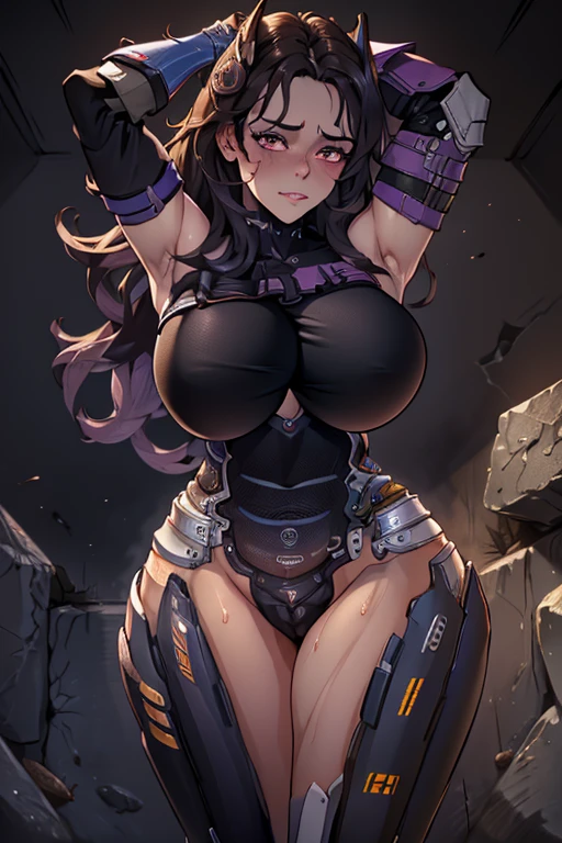 Concrete wall on background,underground room,Detailed crotch,large full breasts,Beautiful brown eyes,Dark,NSFW, Underwear that dug into the crotch, hair, Sweat,Robust body,A sexy,dynamicposes,the night,1womanl,Blood,Black leather bikini,Colossal tits,Beautiful woman,Toned body,Eyes from below,irate,Sweating, hightquality, Beautiful crotch,angry expressions,irritation,Punishment,Top Women,Sweat profusely,beautiful brown hair,length hair,de pele branca,large full breasts,Peeing,full body Esbian,Open your crotch,pee,Black leather gloves,Black Leather High Heels