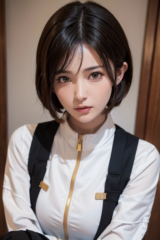 (masuter piece:1.3)、(8k、Photorealsitic、RAW Photography、top-quality: 1.4)、(1girl)、美丽的面容、(lifelike face)、(A dark-haired、Short Bob)、Beautiful hairstyle、realisticeyes、Beautiful details、(real looking skin)、Beautiful skins、、absurderes、enticing、超A high resolution、A hyper-realistic、high-detail、the golden ratio、Ski Wear