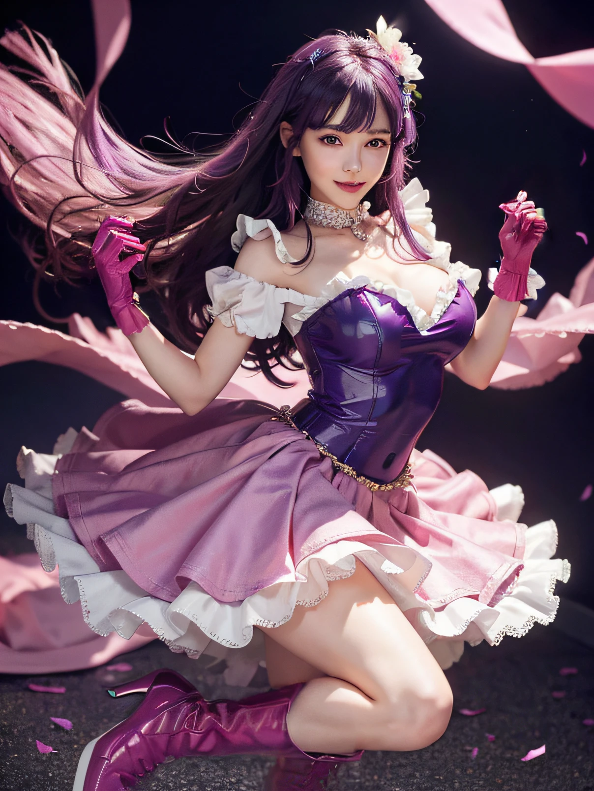 Pink gloves、Natural fingers、Natural feet
