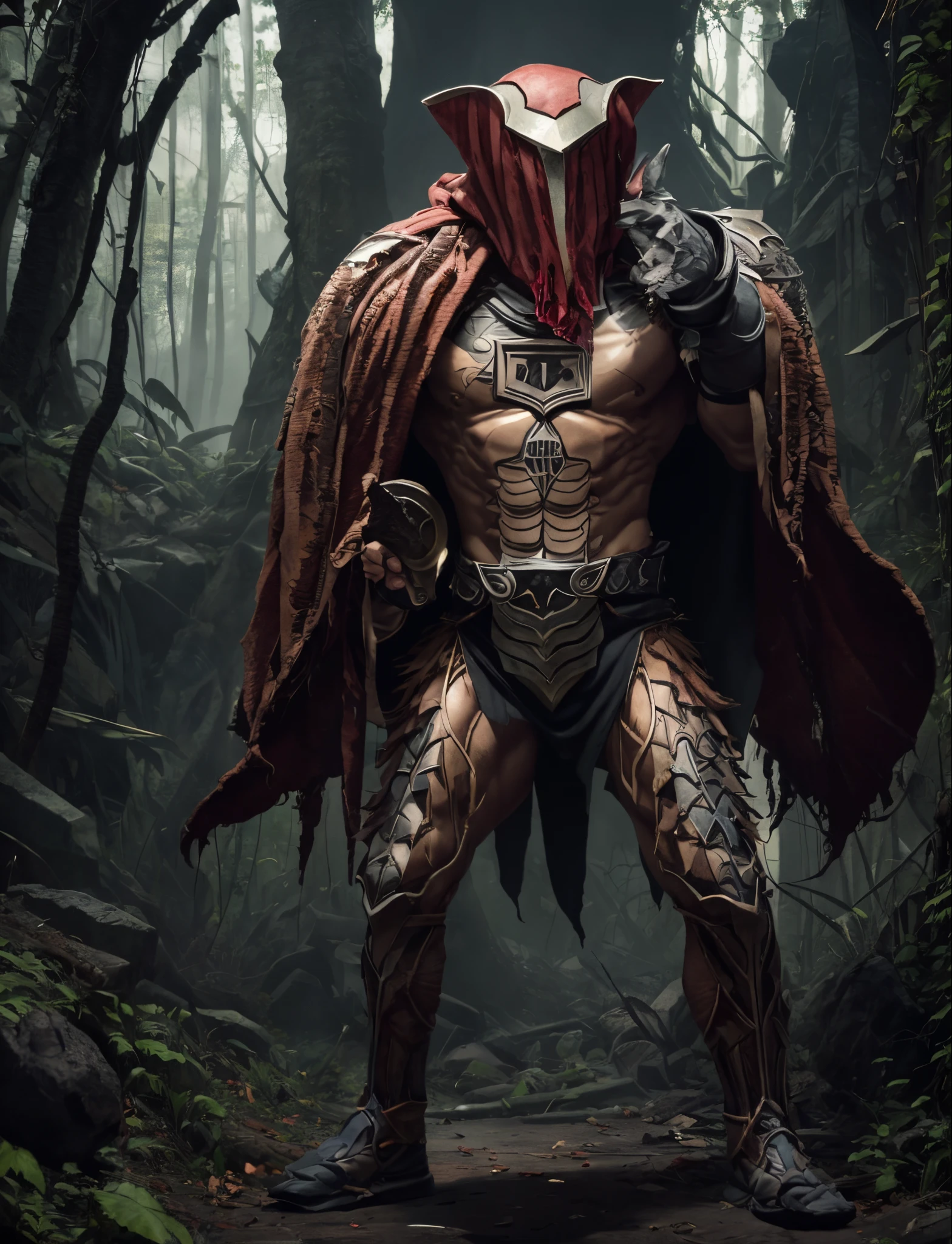and draw the full body、1 man、Strong figure，Stone Age、Primitive savage style，extremely detailed eye、详细的脸，Leaking from the chest，Sukiwan Weapon Portrait，white backgrounid，tmasterpiece，best qualtiy，The highest resolution，8K，The Monster、plant monster、Bulk、black rudy、musculature、Birds of prey、beast、Bleeding、Bloody、Bloody、Top image quality、​masterpiece、8K、kook、Strongest、Atrocious、The Monster、killer ghost、wrestler、Musculoskeletal augmentation々、musculature、fear face、ogre、black man
