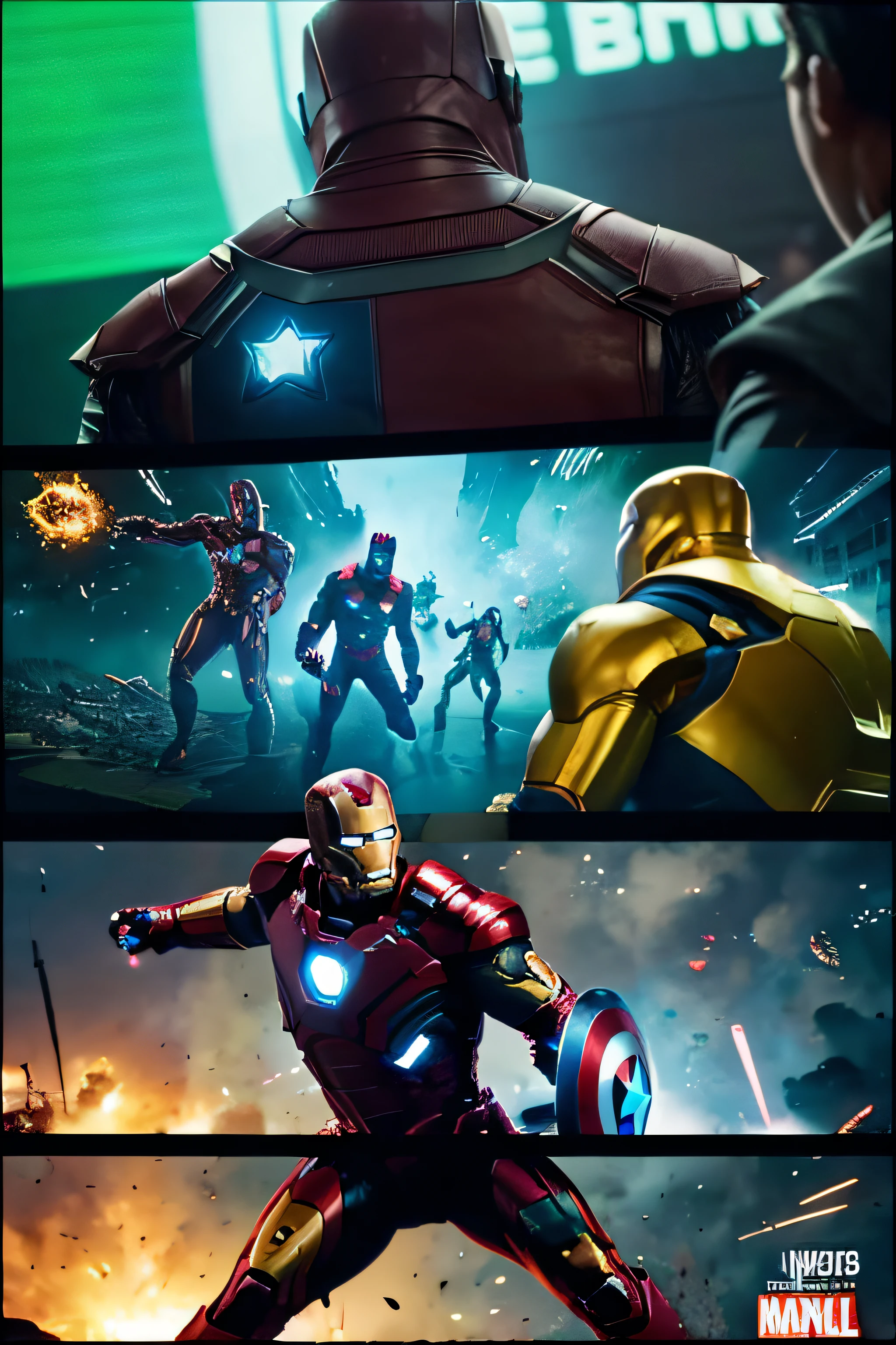 We can have Thanos and Iron Man on screen、captain america、Hulk fights for Bitcoin。They can stand on a giant Bitcoin，Everyone will show different postures and expressions，Showing their pursuit and struggle for this Bitcoin。like what，Iron Man can show off his tech gadgets，Captain America might use a shield，Hulk shows off his power。Such scenes can show the characteristics of different superheroes，and it&#39;will be fun！What do you think of this idea???？