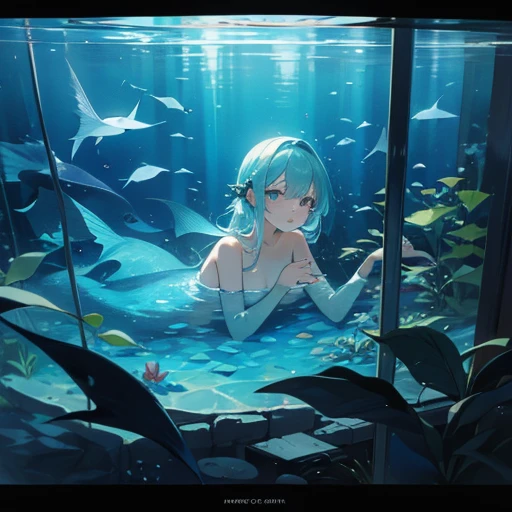 A siren being kept in an aquarium tank for studying