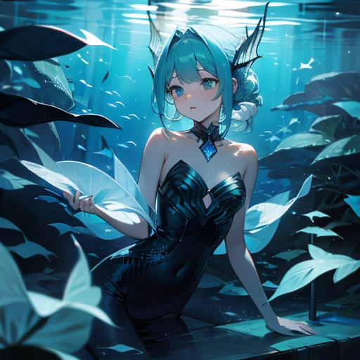 A siren being kept in an aquarium