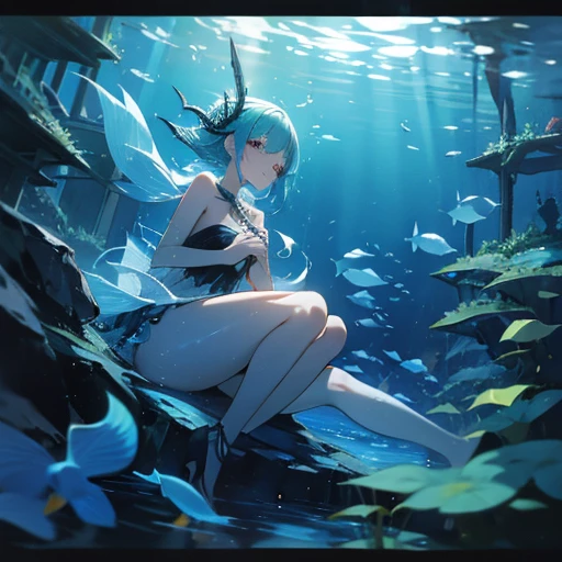 A siren being kept in an aquarium