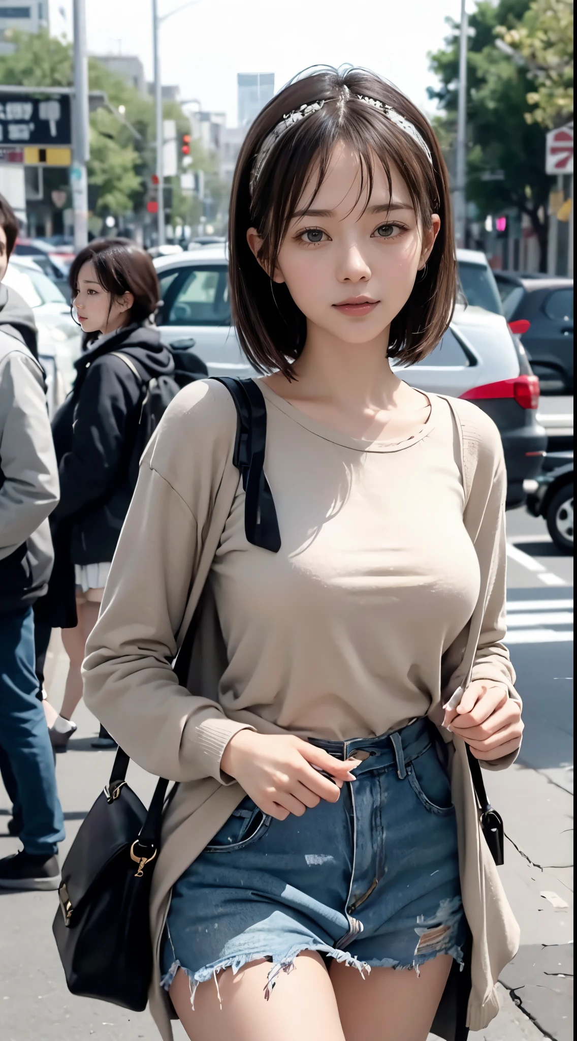 Good Style, Plain clothe, a short bob, Winter clothes, Her, like a new girlfriend, tall, huge tit