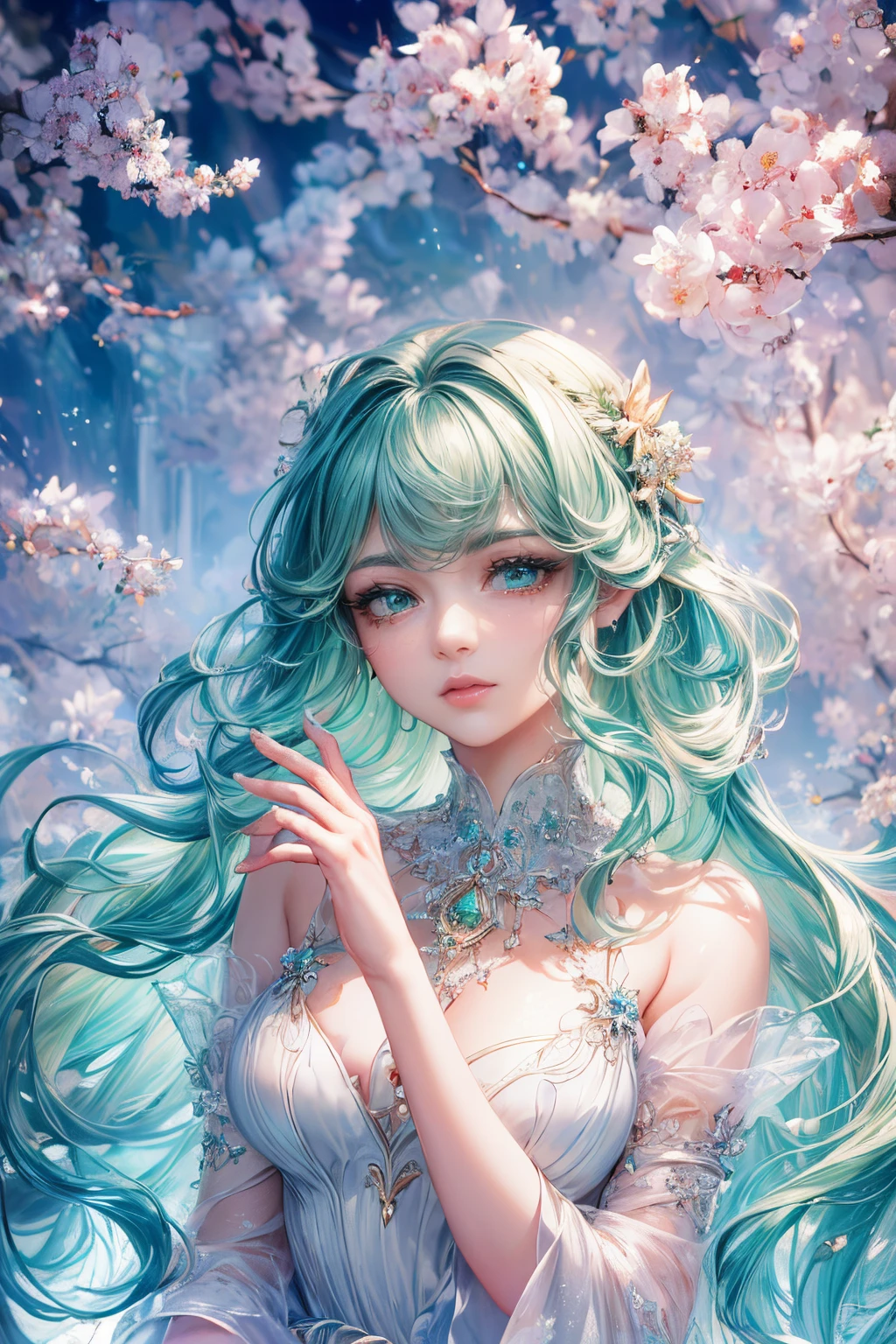 (best quality:1.2),(masterpiece:1.2),(highres),(8k),(CG),(exquisite),(upper body),(solitary),(thumb girl),(little princeslue taffeta court dress),(ocean background),(detailed facial features),(red long curls),(almond eyes),(intricate eye makeup),(long lashes),(green eyes and starry gaze),(detailed lip details),(soft and harmonious style)