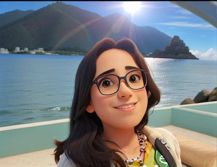 Ao fundo da imagem um por do sol lindo