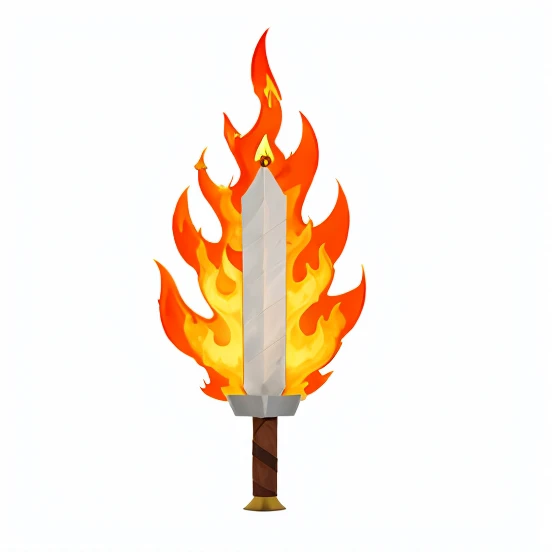 there is a fire with a sword and a white background, espada chamajante, segurando uma espada chamajante, flame conjuring armored, tochas chamajantes e forcados, tocha, empunhando uma espada chamajante, a tocha que todos devemos segurar, katana chamajante, Corpo de Bombeiros, chama, flame conjuring, torch lighting, completamente composto por fogo, Chama e fogo