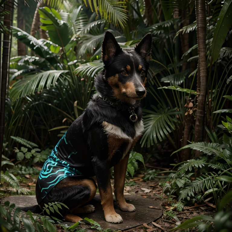 relastic jungle background HD Dog hd ultra HD Wear a cyber dress