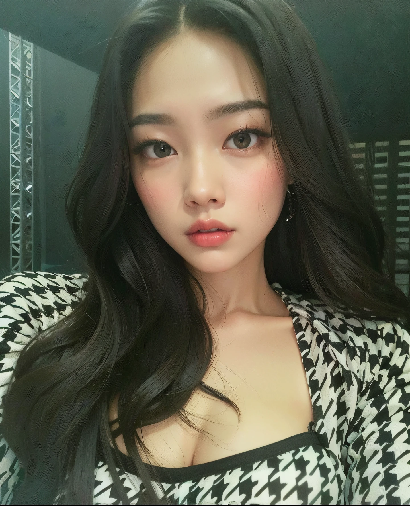 Asian woman araffed with long black hair and a black and white top, Jennie Blackpink, jossi do blackpink, Parque Roseanne do Blackpink, Retrato de Jossi do Blackpink, Heonhwa Choe, Jaeyeon Nam, Jinyoung Canela, Parque Ji-min, Casa Yunjoo, Ulzzang, Lee Ji - Eun, Lee Ji-eun