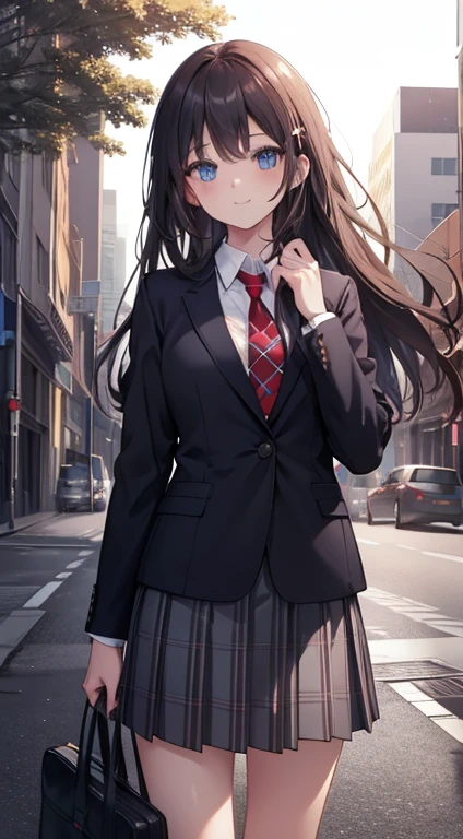 (masterpiece,best quality, detailed), 1girl, solo focus, outdoors, street, crowd, day, smile, open mouth, waving, arm up,
sakurajima mai, brown jacket, red necktie, white shirt, blue skirt, sweater vest, hairclip, loafers