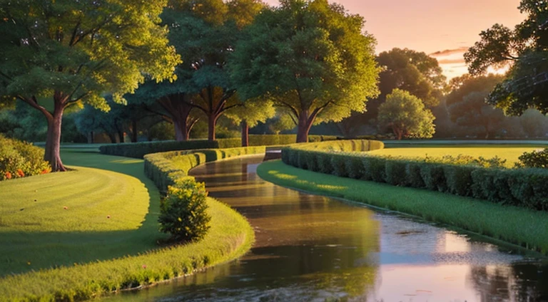 A winding path leading to a stunning plantation, with a serene lake and stunning sunsets to guide your way.