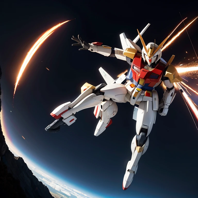 Gundam takes off on the spot