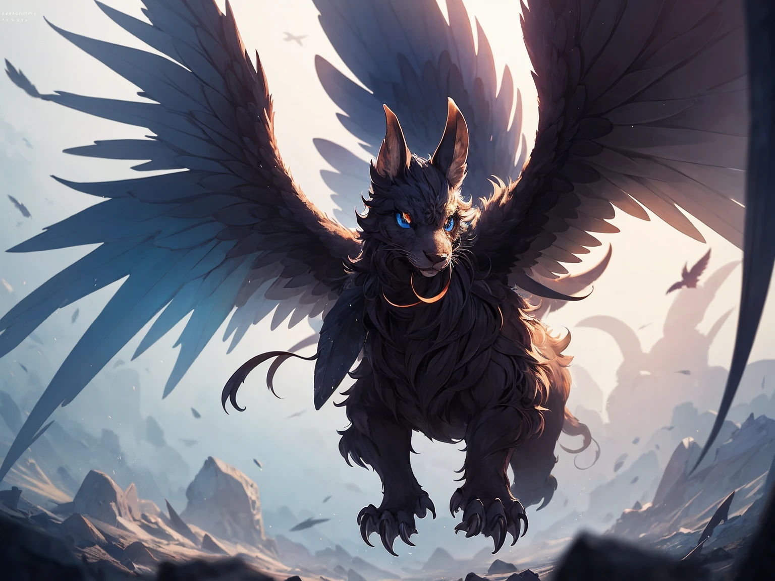 feral, gryphon, wings, spread wings, feathers, (beak), female, pussy, anus, black genitals, black anus, raised tail, paws,, best quality, shaded, extreme detail, highly detailed, ultradetailed, intricate, realistic, detailed background, hi res, realistic, photography \(artwork\), (by kenket), by ross tran, by michael & inessa garmash, by pino daeni, by isvoc, by kiguri, by alena aenami, by ruan jia, (by zenthetiger, by wolfy-nail), by Enki Bilal, by drmax, photorealism,