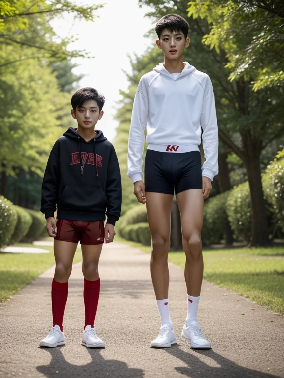teenagers , very young , light-skin , wearing an dark red sexy underwear, tmasterpiece,k hd,the feet,Transparent sports vest,semi transparent,black long socks,The barefoot , red colour , handsome and cute , extreme cute boy , white skin , dark red underwear boxers shorts , extremely tall and cute boy ,oppa model , handsome model , full body , dark red boxers underwears short shorts , black socks , white light-skin , Chinese model , young boy , white skin , handsome and extremely cute , red boxers underwear shorts , long black socks , handsome model , at the park , jogging , model oppa , long legs , jogging , running , high knee black socks ,black long socks , stand up , extremely tall , extremely high , red underwears , red sports underwear , long black socks , clean and white legs , Chinese model , extremely long legs , looking at the camera , clean and white thigh , huge bulge , kid face , b , wearing red underwears boxers , light and white skin , red undies , two different height boy , height gap , out grown , towering boy and shorty boy , growth spurt , towering boy , very very very tall boy beside very very very short boy