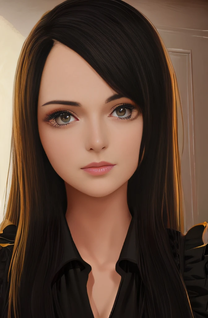 long whitr hair、French-German woman in black shirt looking at camera, Soft portrait shooting 8K, portrait of ana de armas, ana de armas portrait, high-quality 4k portrait, Extremely beautiful face, Exquisite and perfect face shape, Naturally soft and fair skin, beautiful attractive face, A beautiful young woman, Perfect and detailed face shape, The face  beautiful