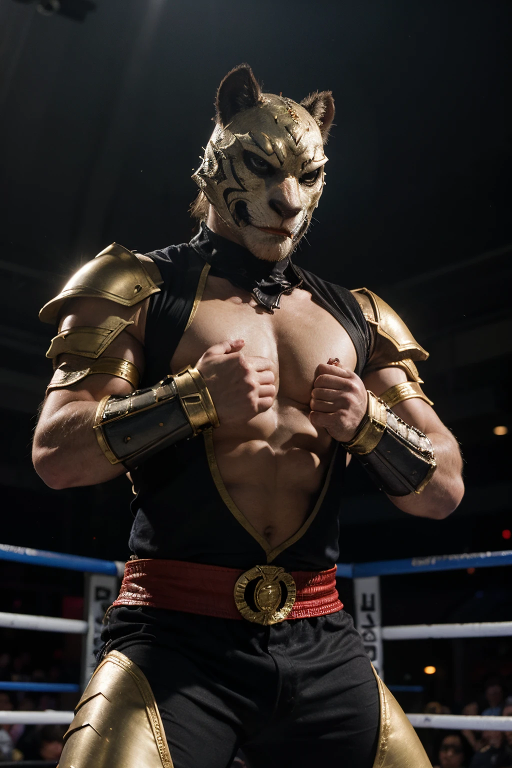 Armor King from Tekken is known for his [distinctive jaguar mask] and [armor-clad wrestling attire], which define his appearance and combat style.