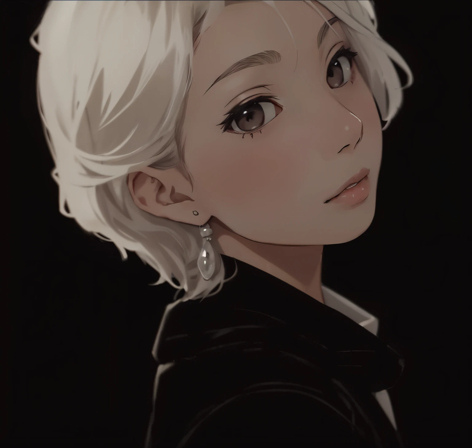 there  a woman with a white shirt and earrings posing for a picture, chiho, with short hair, young cute wan asian face, ayaka, headshot profile picture, 🤤 girl portrait, shiori teshirogi, 奈良美智, with cute - fine - face, with round face, kiko mizuhara, plain white background