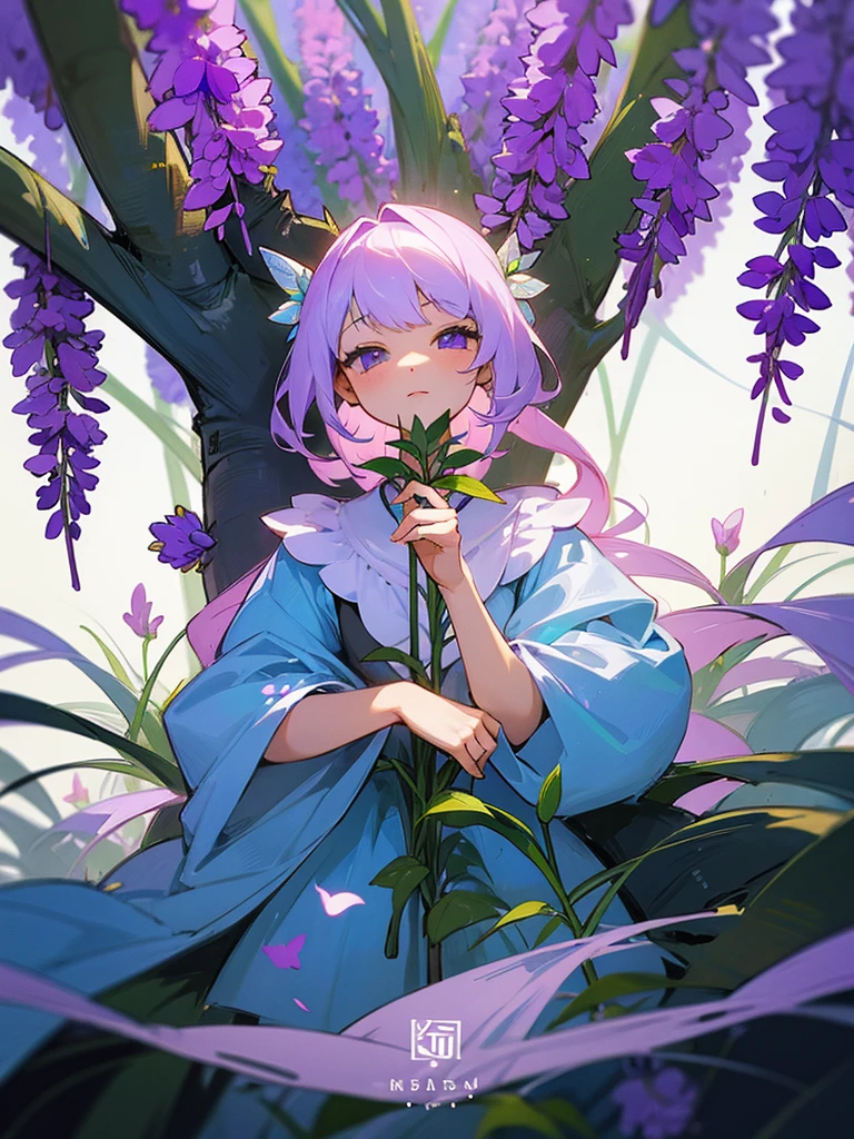 high-level image quality、female pervert、Flower Fairy、lavender、Plant clothes