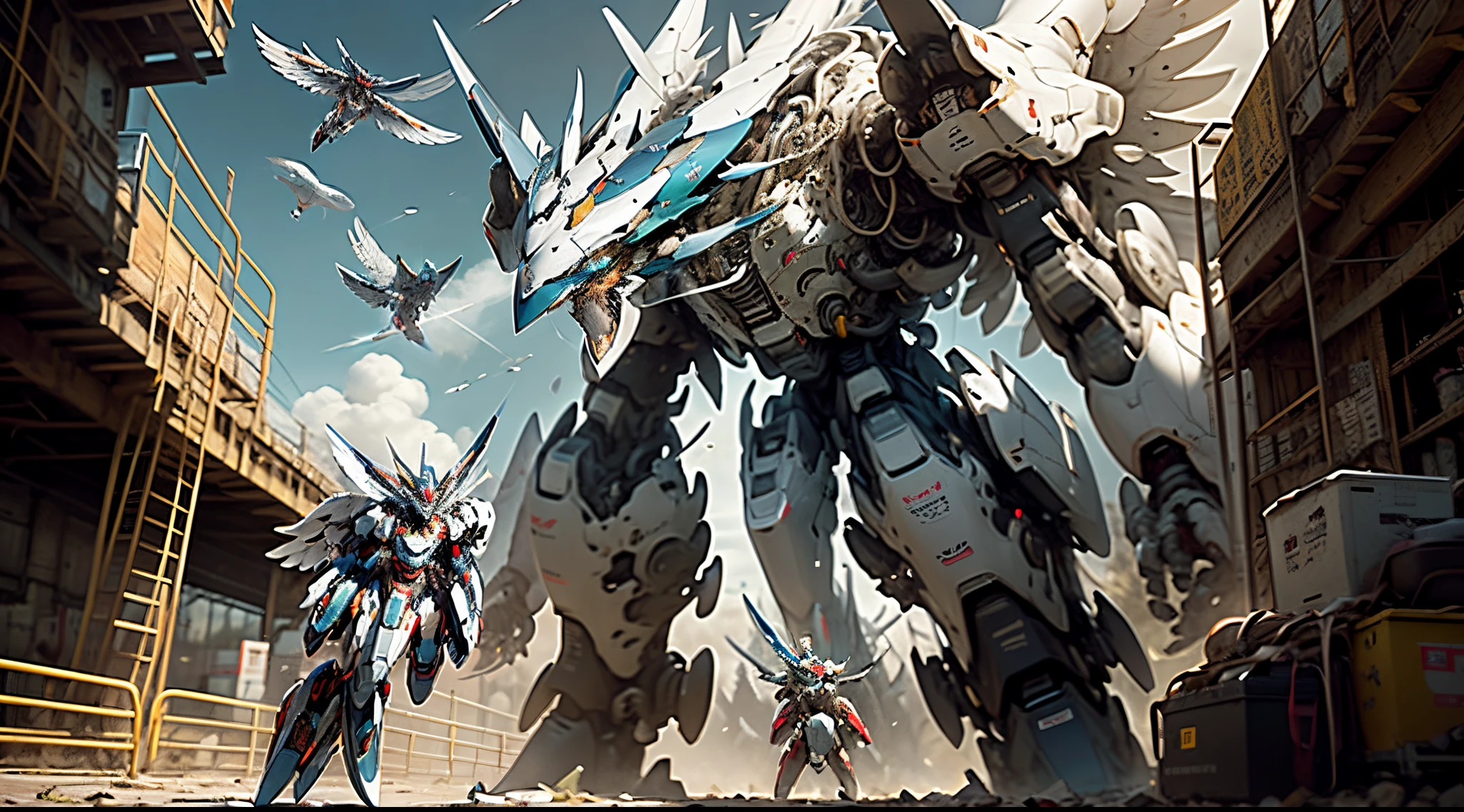 ((Best quality at best)), ((tmasterpiece)), (The  very detailed:1.3), 3D, The beautiful, (cyber punk perssonage:1.2), In space, Starcloud, ngel_arma, (1Female mecha:1.3), facing to audience, glowing light eyes, full bodyesbian, (flight, Swoop down, dynamic, motionblur: 1.4), (huge mecha wings: 1.6), Ao olhar para cima, glowing_The eye, mechs, in a panoramic view, Background Earth, Starcloud, the space, Particle, Realistis, HighDynamicRange (HighDynamicRange), Ray traching, NVIDIA RTX, Hyper-Resolution, Unreal 5, sub surface scattering, PBR textures, Post-processing, Anisotropy Filtering, depth of fields, maximum definition and sharpness, Many-Layer Textures, Albedo e mapas Speculares, Surface Coloring, Accurate simulation of light-material interactions, perfectly proportions, octaneratingrendering, Two-tone lighting, largeaperture, Low ISO, White balance, the rule of thirds, 8K original, High efficiency sub-pixel, sub-pixel convolution,