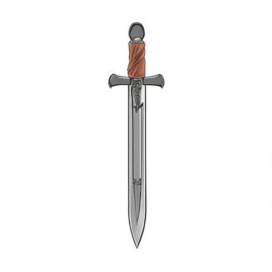 um desenho animado de uma espada com cabo de madeira, design de espada, Espada medieval, espadas desenhadas, adaga, Basic steel sword, uma espada maligna, espada, Espada medieval na pedra, a sword stuck in the ground, Espada Ligtt, espada de fantasia preta e vermelha, segurando adaga, steel sword, Espada de corrente no outro, Espada de fantasia de guerreiro, espada de fantasia