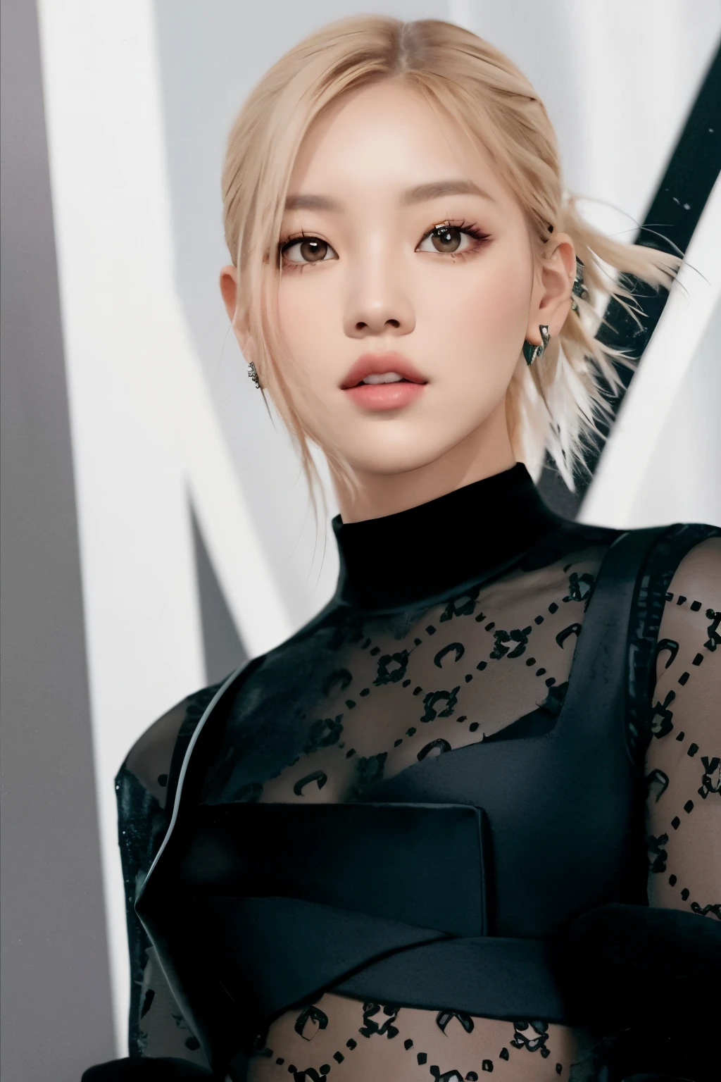 Imagen araffizada de una mujer con un vestido negro y un lazo negro., Parque Roseanne de Blackpink, Jossi de Blackpink, Retrato de Jossi de Blackpink, Jisoo de Blackpink, Jisoo de Blackpink, Retrato Jisoo Blackpink, JIA, Sun Yunjoo, ji-min, Heonhwa Choe, portrait of female Korean idol, Lalisa Manoban de Blackpink